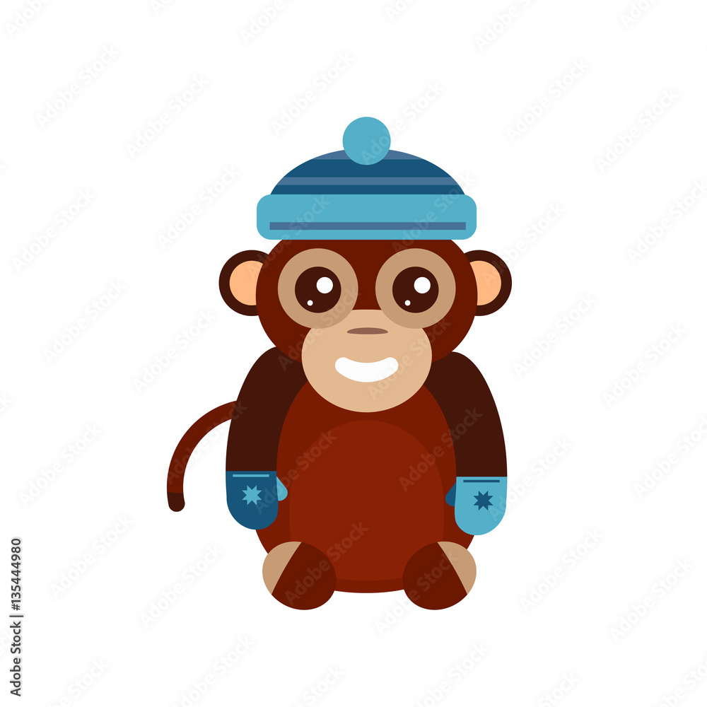 Naklejka premium Monkey animal fun character vector illustration.
