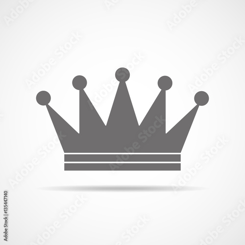 Gray crown icon. Vector illustration.