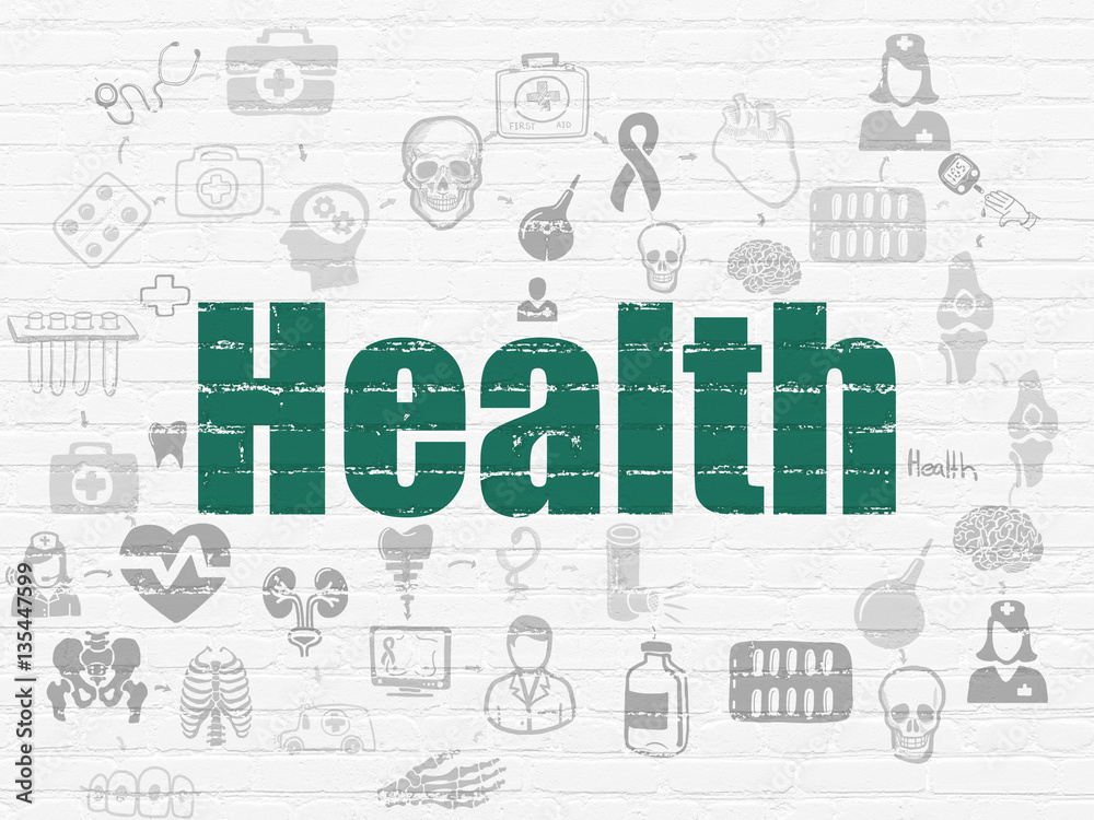 Health concept: Health on wall background