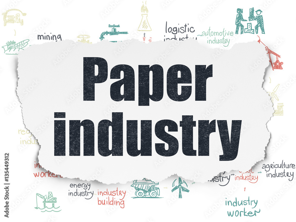 Fototapeta premium Industry concept: Paper Industry on Torn Paper background