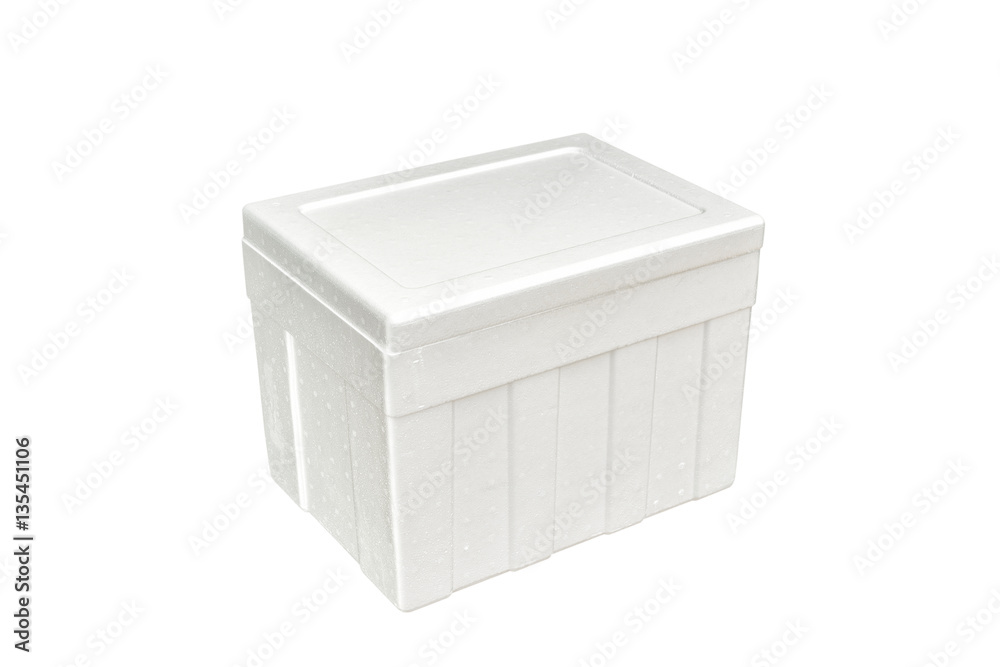 Styrofoam storage box isolated on white background. This has clipping path. Styrofoam storage box isolated on white background. This has clipping path.