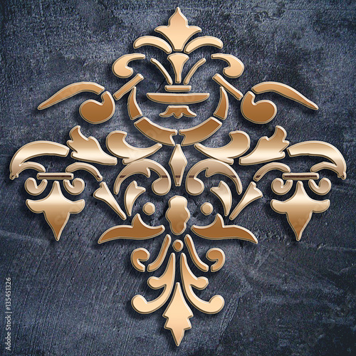 damask texture on grunge background