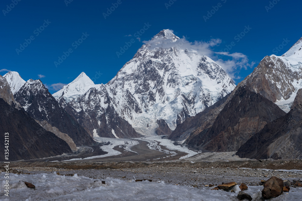 Fototapeta premium Beautiful K2 mountain and Angel peak , K2 trek, Pakistan