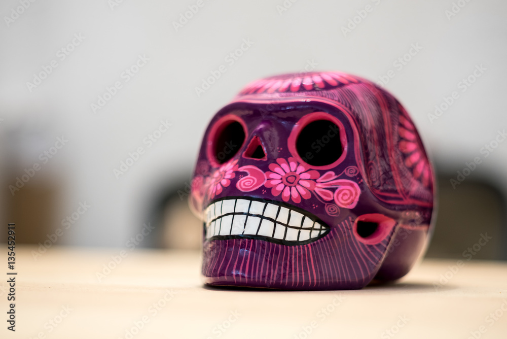 Mexican skull craft from dia de los muertos, mexican tradition Mexican skull craft from dia de los muertos, mexican tradition