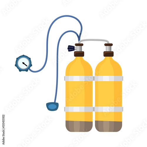 Oxygen balloons vector illustration underwater sport item.