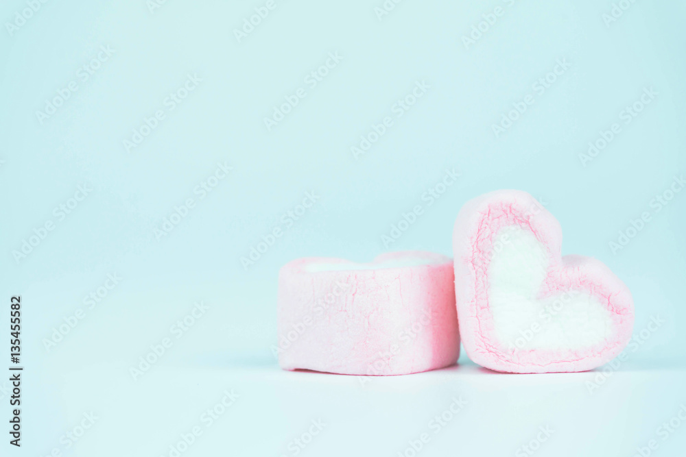 Candy hearts on a blue background / heart represents love in Valentine's Day / wedding day. Candy hearts on a blue background / heart represents love in Valentine's Day / wedding day.