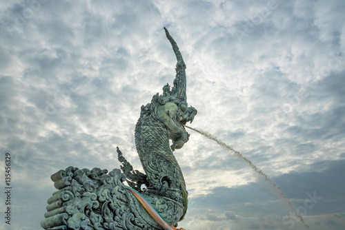 Naka head  Thailand Dragon Head statue landmark of Songkla Thail