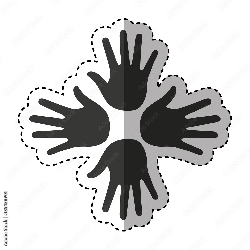 hands print paint around vector illustration design hands print paint around vector illustration design