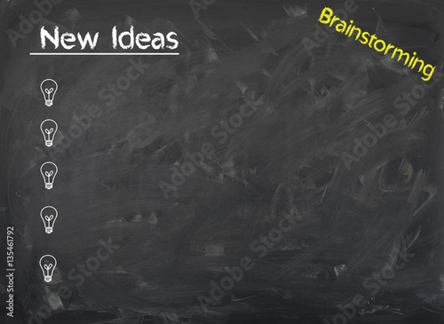 Chalkboard Template for collecting new Ideas in a Brainstorming
