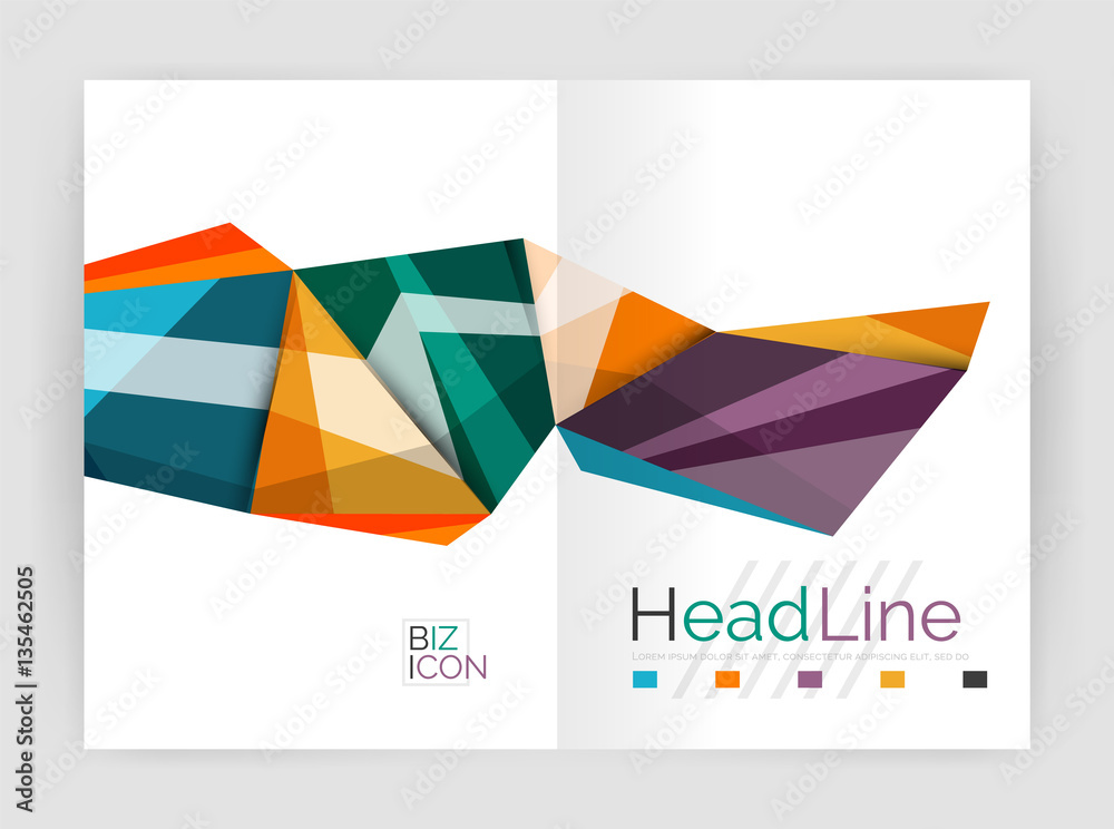 Triangles and lines, annual report flyer brochure template Triangles and lines, annual report flyer brochure template