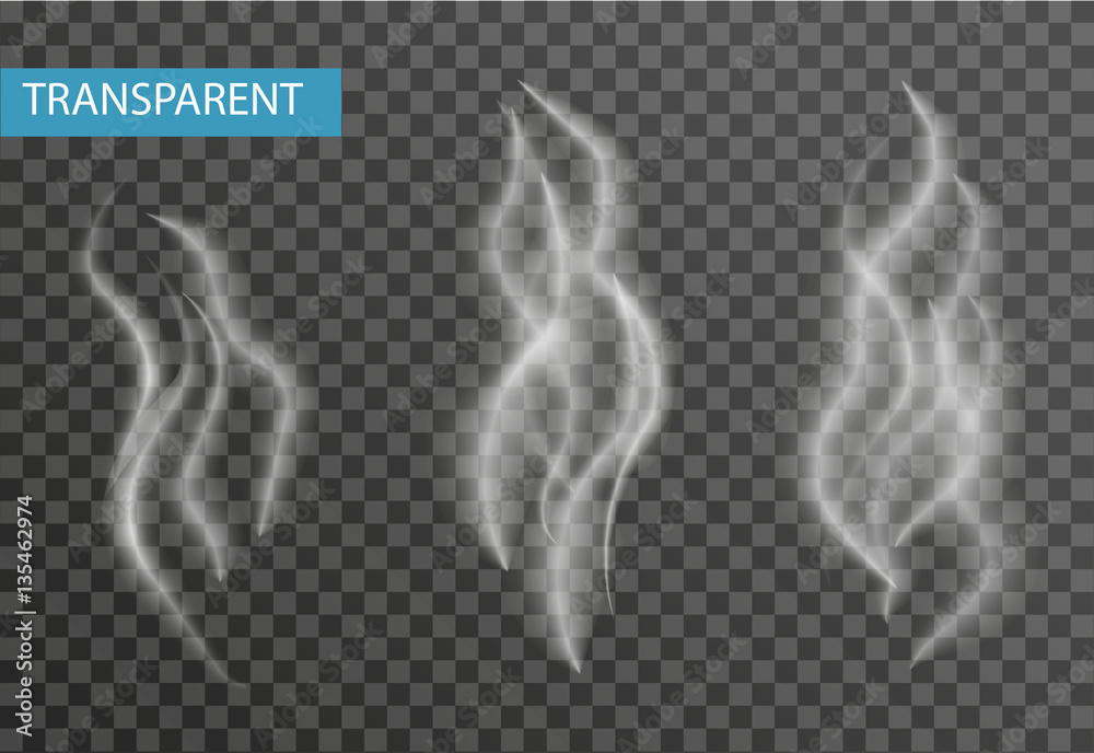 Realistic smoke set isolated on transparent background. Cigarette smoke, vapor effect. Vector illustration Realistic smoke set isolated on transparent background. Cigarette smoke, vapor effect. Vector illustration