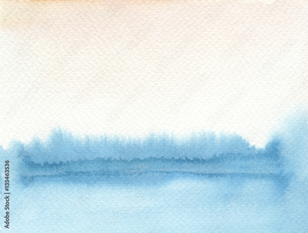 Obraz premium Abstract watercolor landscape blot painted background.