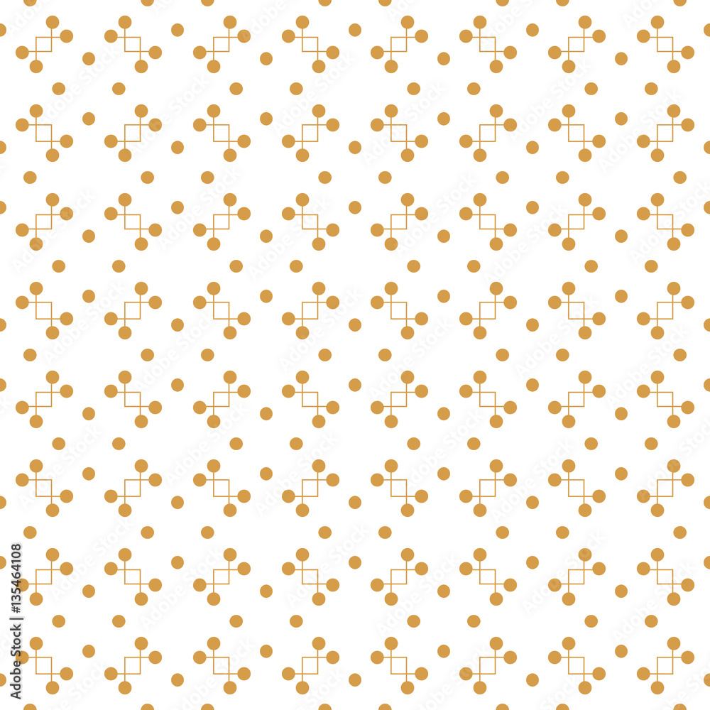 Vector seamless pattern with lines and dots. Modern decorative design template. Creative abstract background in golden color Vector seamless pattern with lines and dots. Modern decorative design template. Creative abstract background in golden color