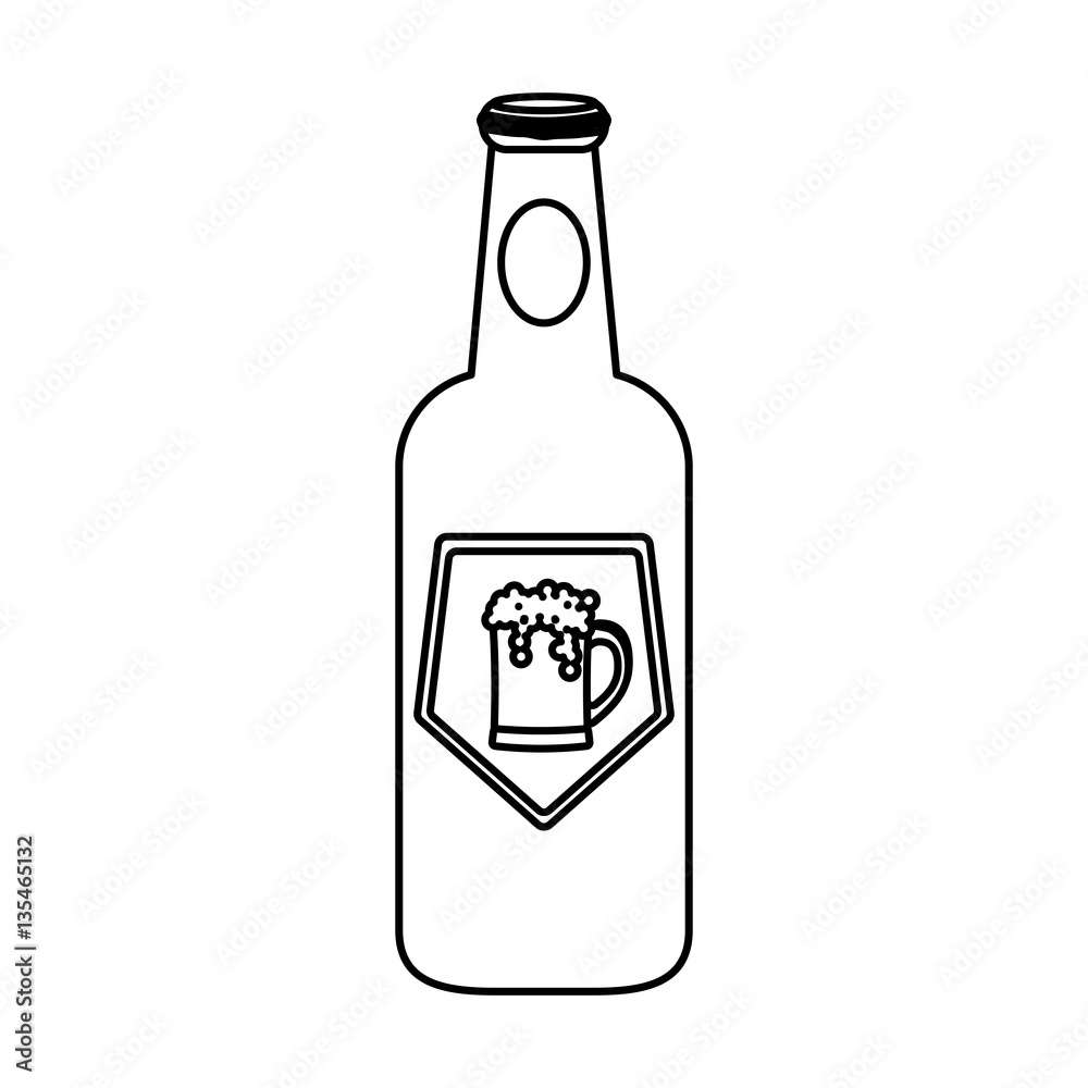 contour bottle of beer icon design, vector illustration contour bottle of beer icon design, vector illustration