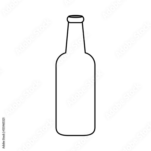 contour bottle of beer icon design, vector illustration