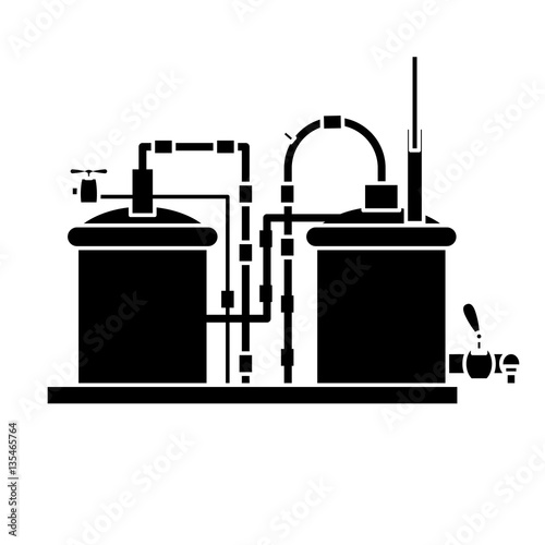 black beer tanks icon image design, vector illustration