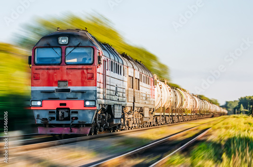 Freight train in motion