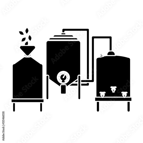 black beer tanks icon image design, vector illustration