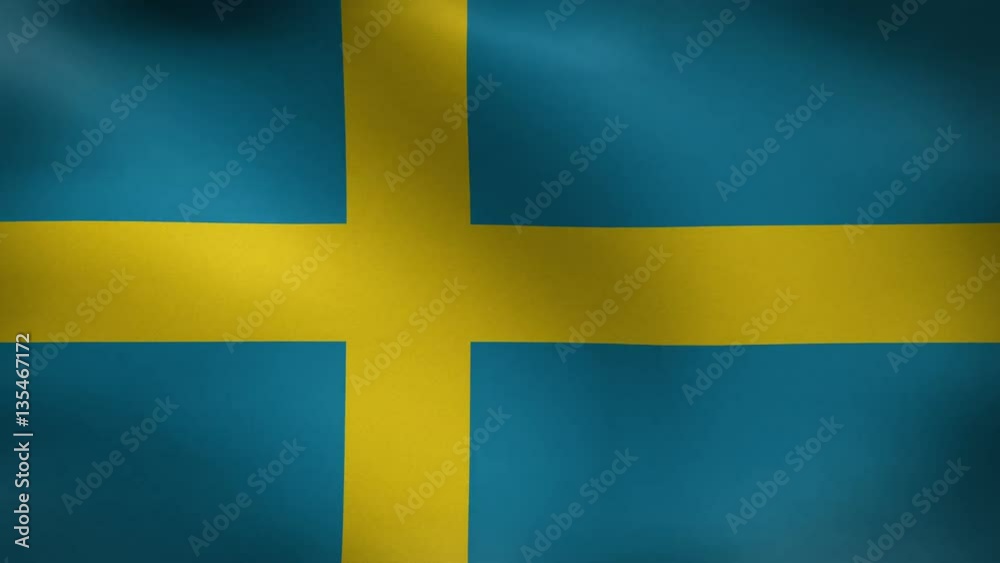 Close-up flag of Sweden ripples in a breeze. Sweden Flag waving in slow motion with highly detailed fabric texture, beautiful Sweden flag animation, full frame composition seamless loop full hd and 4k Close-up flag of Sweden ripples in a breeze. Sweden Flag waving in slow motion with highly detailed fabric texture, beautiful Sweden flag animation, full frame composition seamless loop full hd and 4k