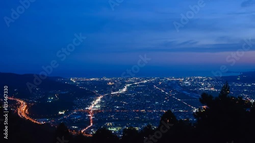 神奈川　小田原方面の夜景　チェックメイトカントリークラブからの眺め