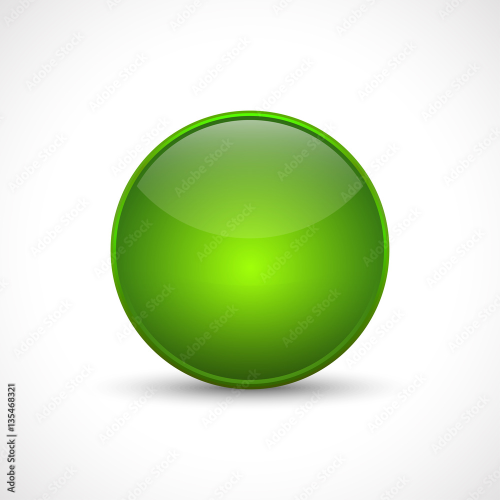 Green glossy button. Template for icons Green glossy button. Template for icons