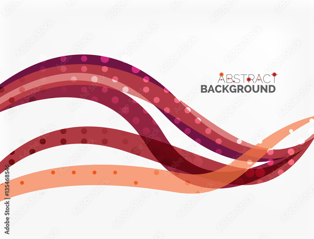 Obraz premium Color overlapping wave stripes, vector abstract background.