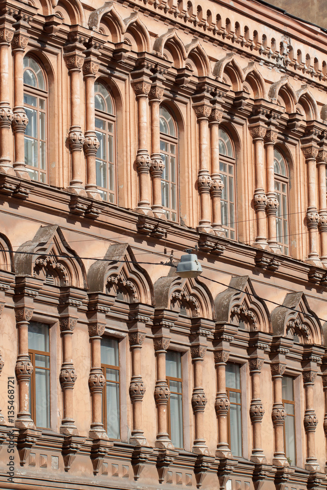 Fototapeta premium windows with moldings in an old building