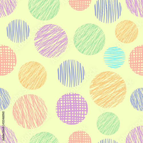 Seamless vector geometrical pattern pastel endless background with hand drawn textured geometric figures. Graphic vector illustration