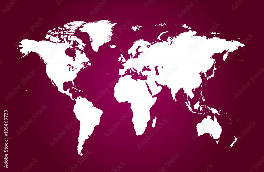 Fototapeta premium World map pink color vector