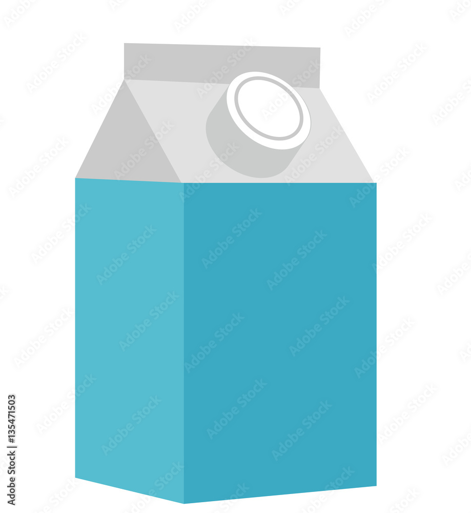 Milk in a box icon flat style. Isolated on white background. Vector illustration Milk in a box icon flat style. Isolated on white background. Vector illustration