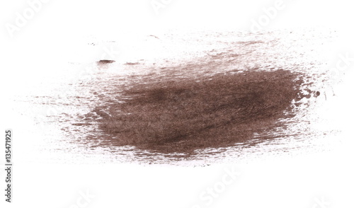 brown grunge brush strokes oil paint isolated on white background