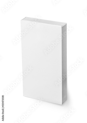 White cardboard box isolated on white background © showcake