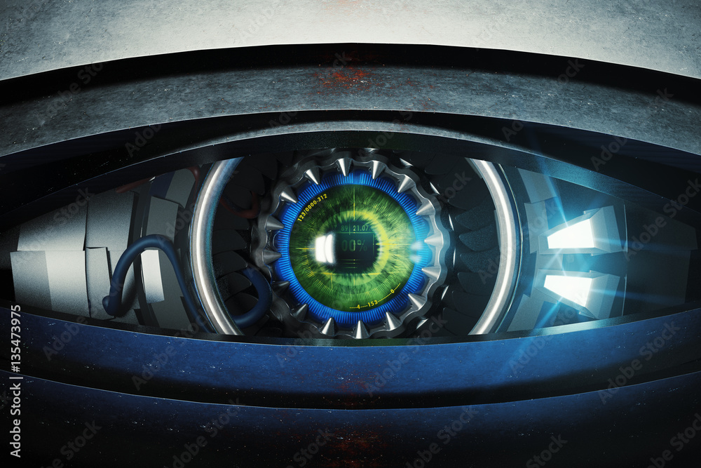 Green cyber eye front Green cyber eye front