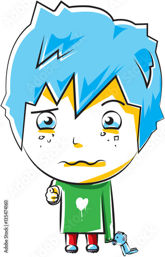 Cute little boy being dramatic