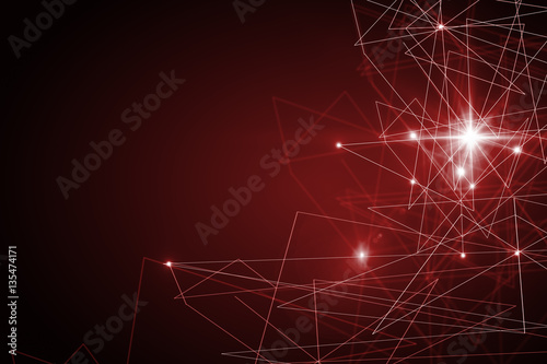 Connected dots on red background