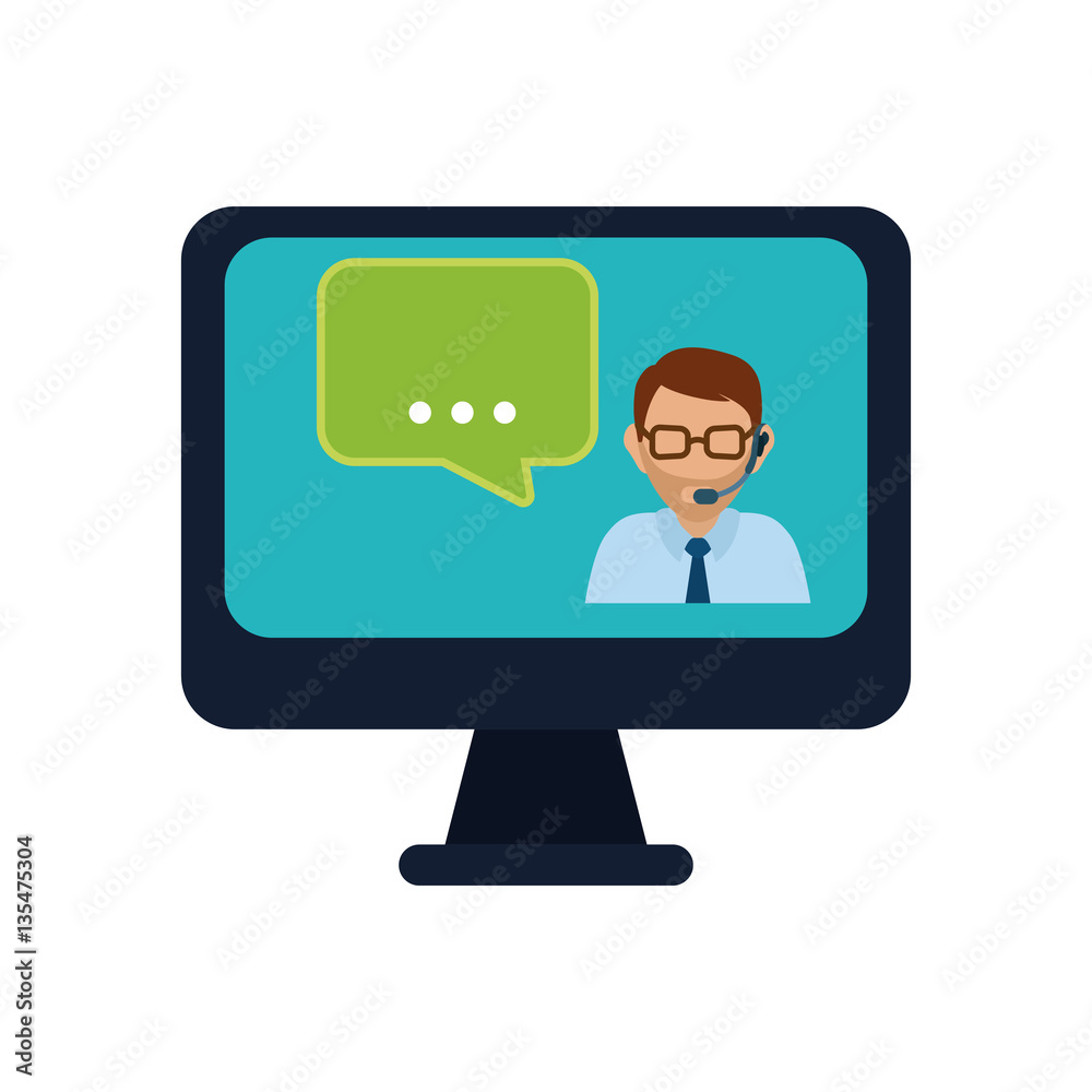 Call center and customer service icon vector illustration graphic design