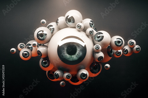 Collection of blue eyeballs photo