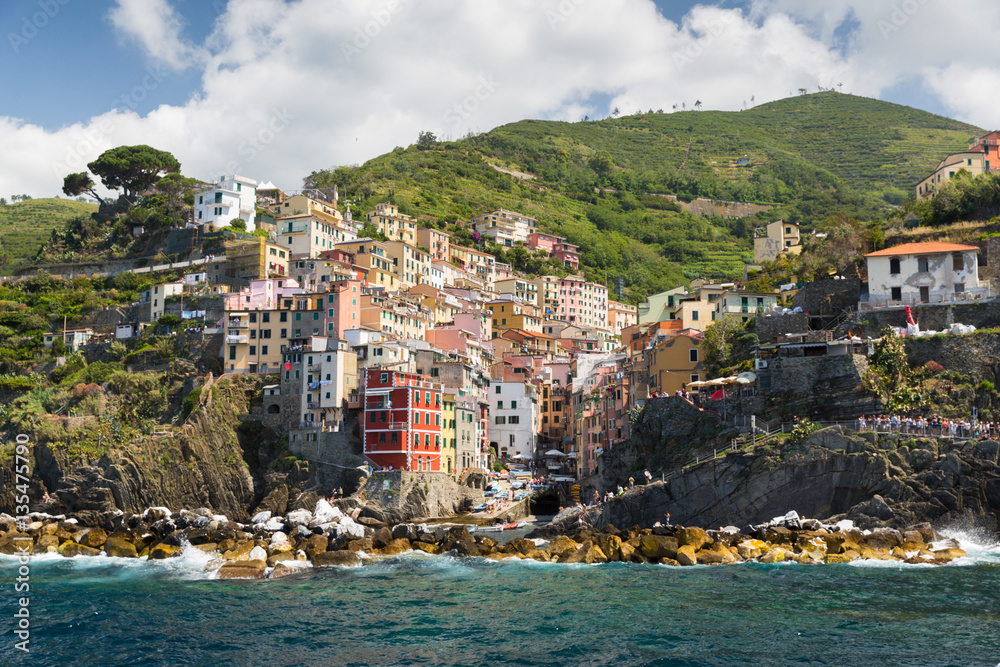 The village of Riomaggiore of the Cinque Terre,