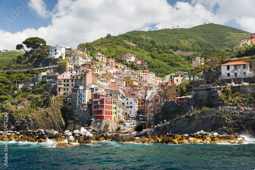 The village of Riomaggiore of the Cinque Terre,