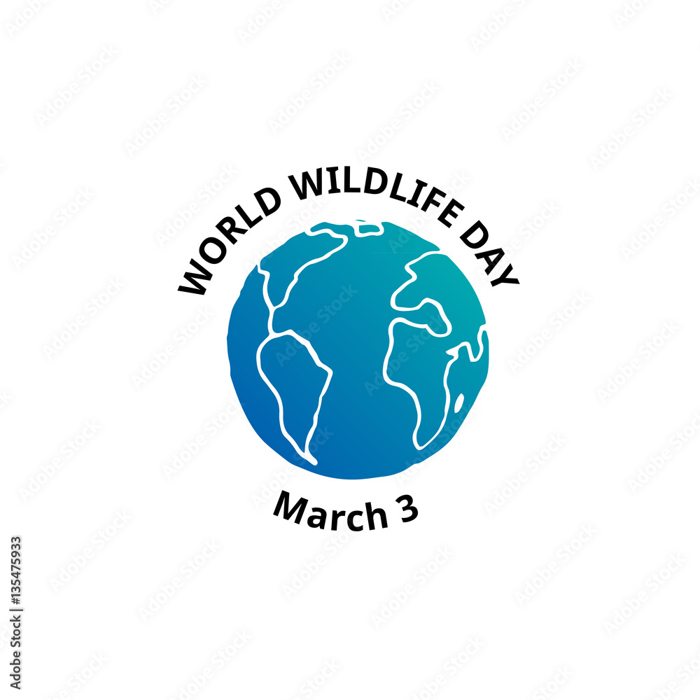 World Wildlife Day. Vector design element. Suitable for souvenir magnet, sticker, poster, banner