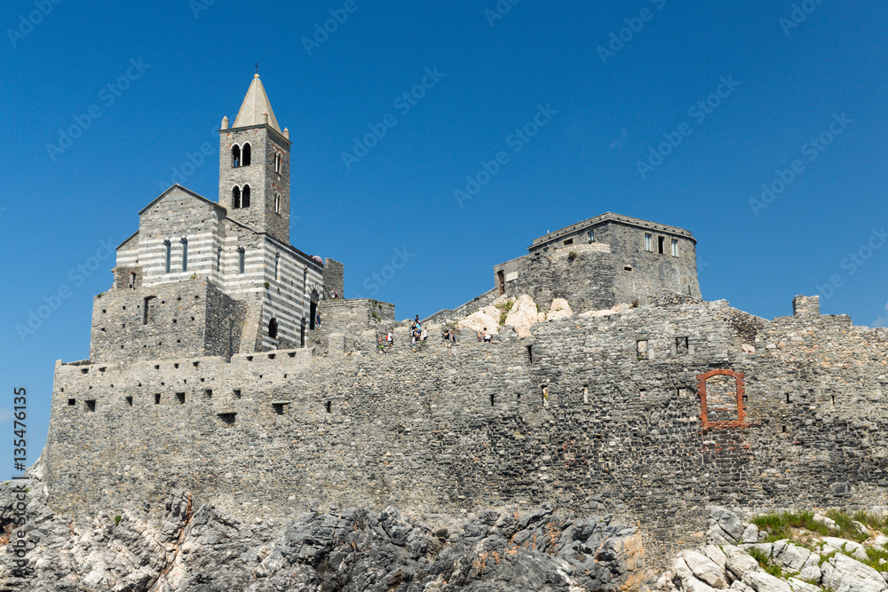 The Gothic Church of St. Peter, in Portovenere Italy The Gothic Church of St. Peter, in Portovenere Italy