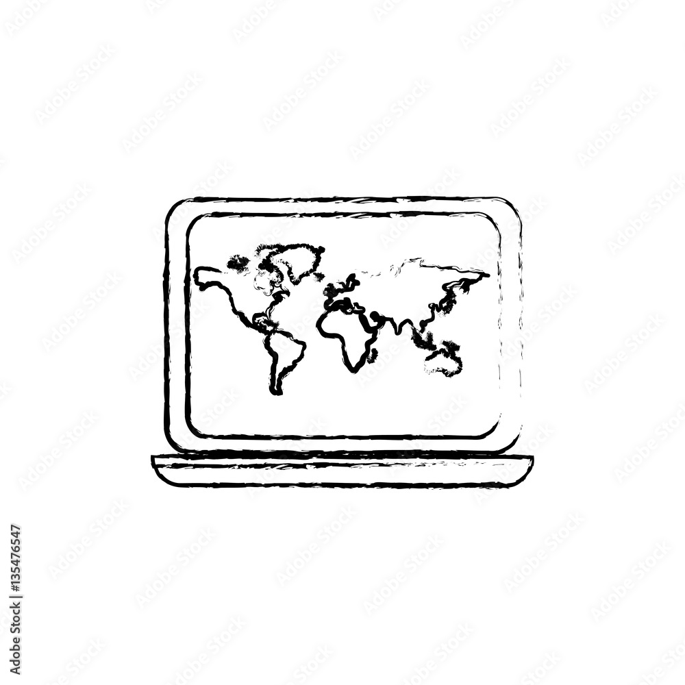 Laptop pc technology icon vector illustration graphic design