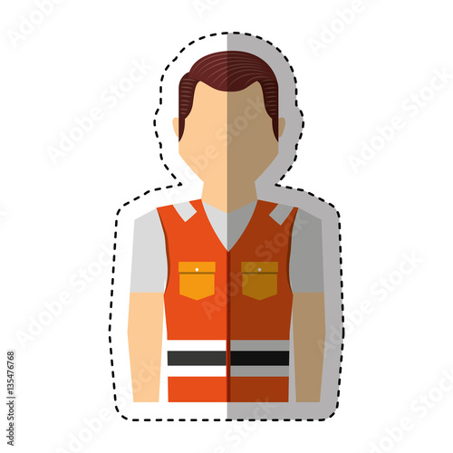 worker avatar with safety suit vector illustration design