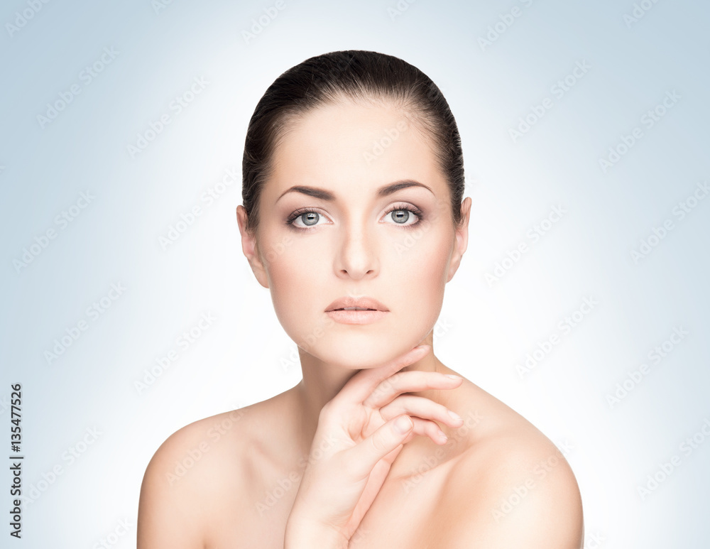 Portrait of beautiful, fresh, healthy and sensual girl isolated Portrait of beautiful, fresh, healthy and sensual girl isolated