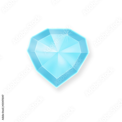 Blue diamond symbol. Diamonds illustration in a flat style. Set diamonds isolated.