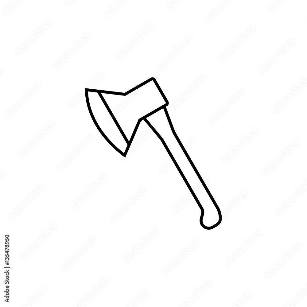 Axe line icon, build & repair elements, construction tool, a linear pattern on a white background, eps 10. Axe line icon, build & repair elements, construction tool, a linear pattern on a white background, eps 10.