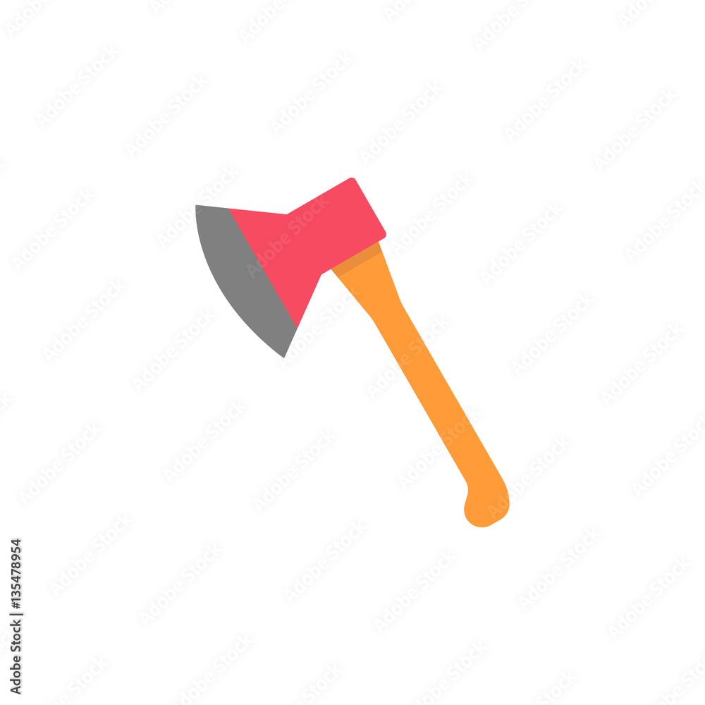 Axe flat icon, build & repair elements, construction tool, a colorful solid pattern on a white background, eps 10. Axe flat icon, build & repair elements, construction tool, a colorful solid pattern on a white background, eps 10.