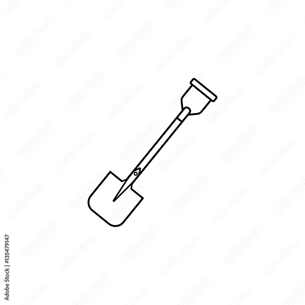 Shovel line icon, build & repair elements, construction tool, a linear pattern on a white background, eps 10. Shovel line icon, build & repair elements, construction tool, a linear pattern on a white background, eps 10.