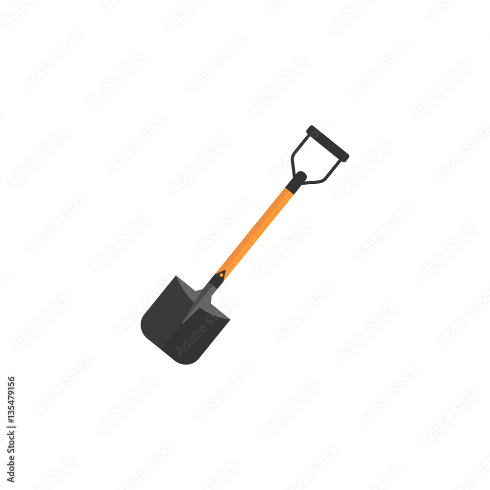 Shovel flat icon, build & repair elements, construction tool, a colorful solid pattern on a white background, eps 10.