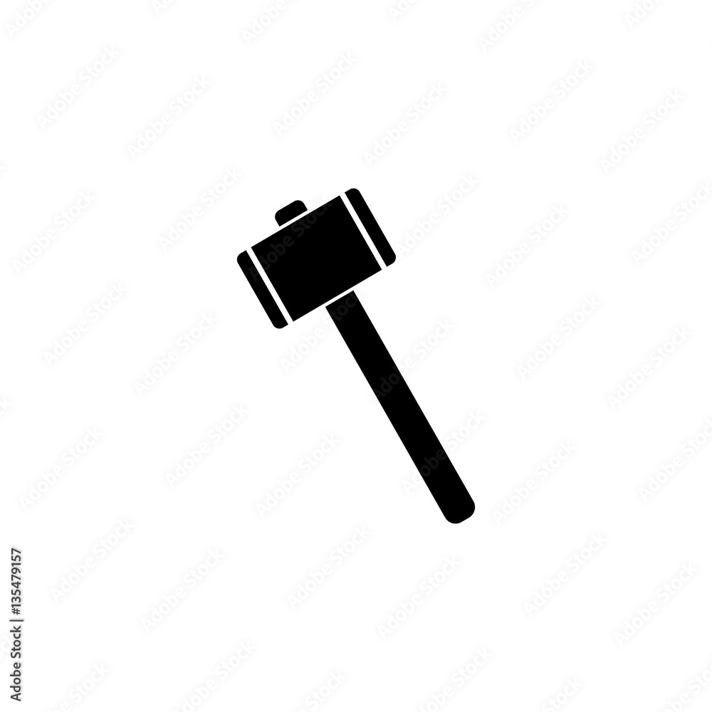 Mallet solid icon, build & repair elements, construction tool, a filled pattern on a white background, eps 10. Mallet solid icon, build & repair elements, construction tool, a filled pattern on a white background, eps 10.
